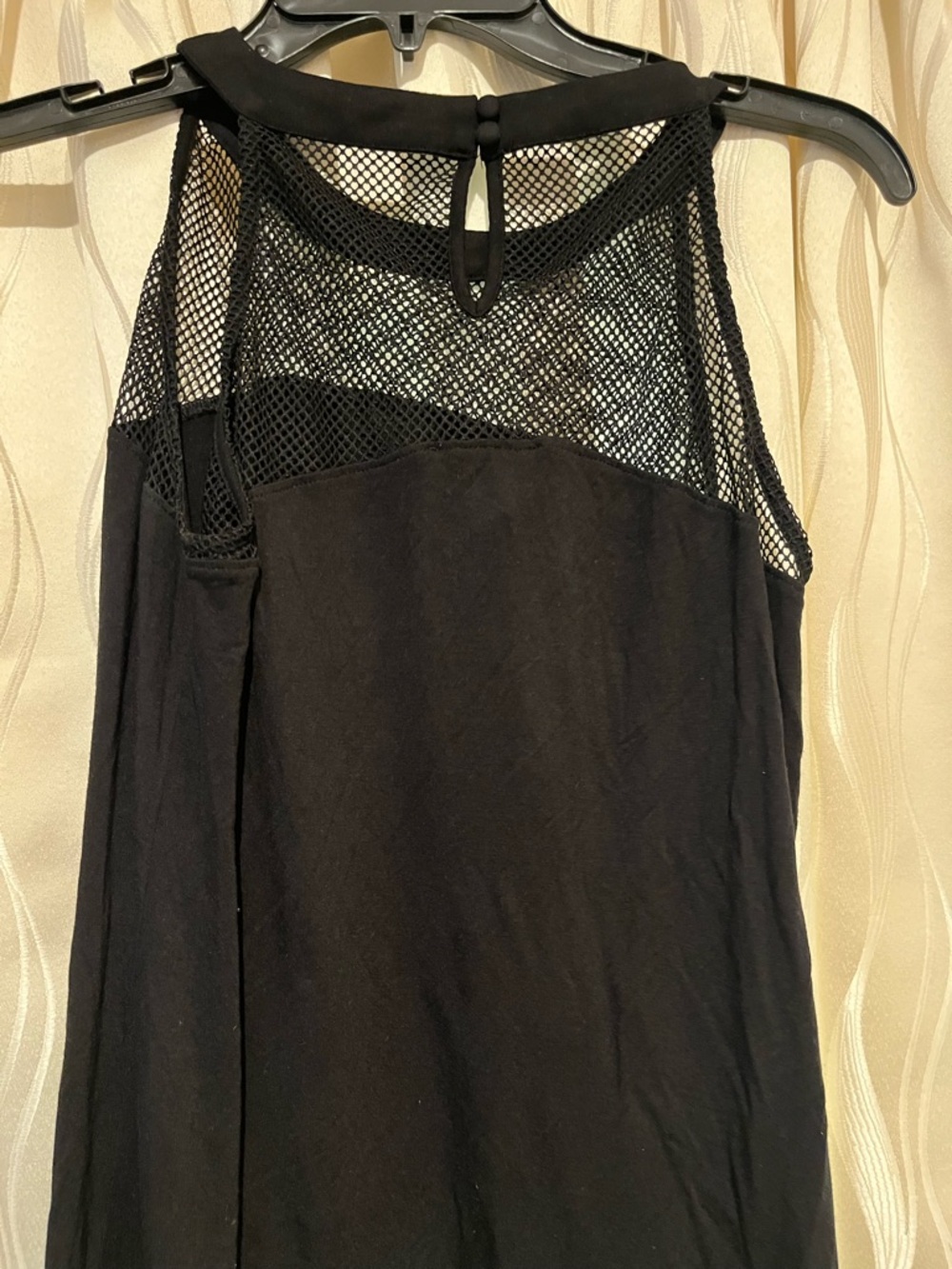 INC International Concepts Black Mesh Yoke Sleeveless Camisole